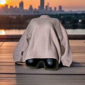 Divided By H&M Pink Metallic Shimmer Mock Neck Pullover Sweater‎ Size M